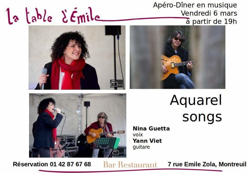 Concert at La Table d’Emile in Montreuil, friday the 06.03.20. French song