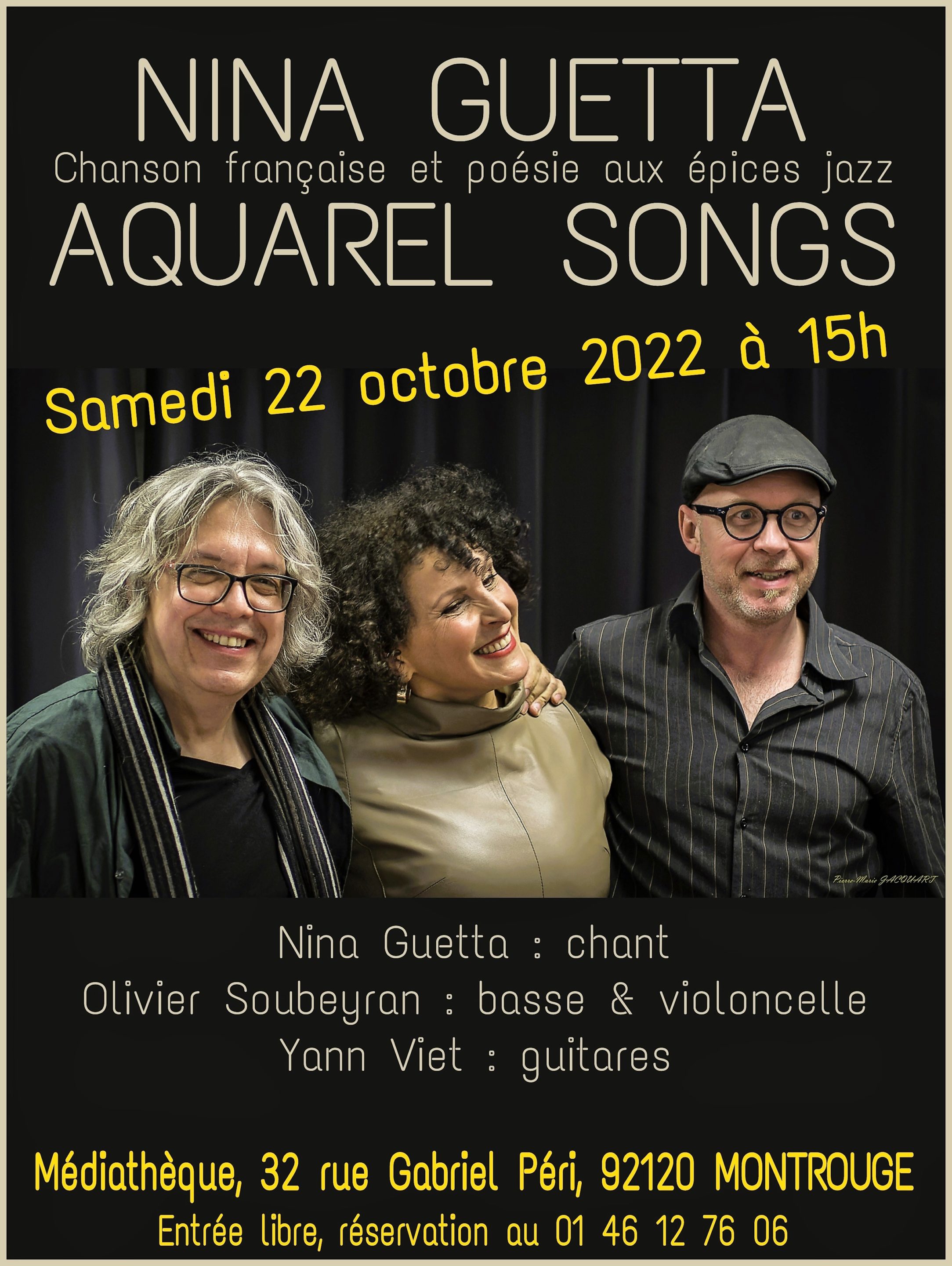 Concert à la médiathèque de Montrouge, le samedi le 22.10.22, à partir de 15h – Chanson Française